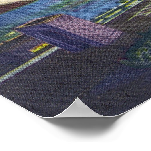 Poster Vue nocturne d'Oakes Garden Theatre et (Coin)