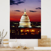 Poster Vue nocturne du Capitole américain (Cuisine)