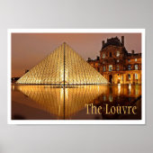 Poster Vue nocturne du Louvre, Paris, France (Devant)