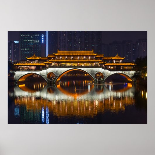 Poster Vue nocturne du pont d'Anshun (Devant)