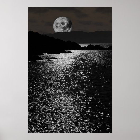 Poster vue nocturne rocheuse rocheuse kerry (Devant)