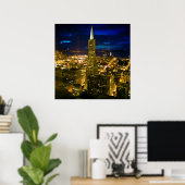 Poster Vue nocturne sur San Francisco. (Bureau à domicile)