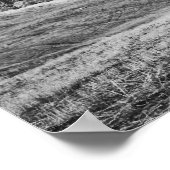 Poster Vue noir et blanc de la route sinueuse (Coin)