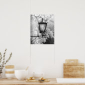 Poster Vue noir et blanc d'une applique d'éclairage (Cuisine)