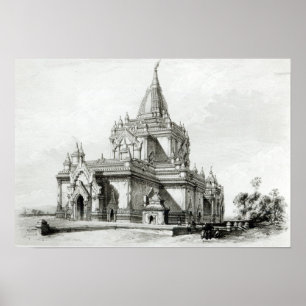 Poster Vue nord-est du temple de Gaudapalen à Pagan
