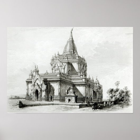 Poster Vue nord-est du temple de Gaudapalen à Pagan (Devant)