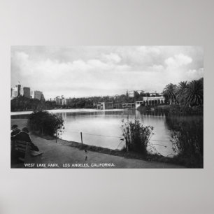 Poster Vue occidentale de Los Angeles, Park City de lac