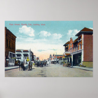 Poster Vue occidentale de Main StreetVisalia, CA 2