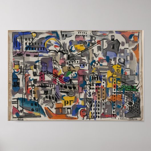 Poster Vue Oiseau de NYC | Joaquín Torres-García (Devant)