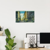 Poster Vue ouest de la 7e rue de la rue Spring (Bureau à domicile)