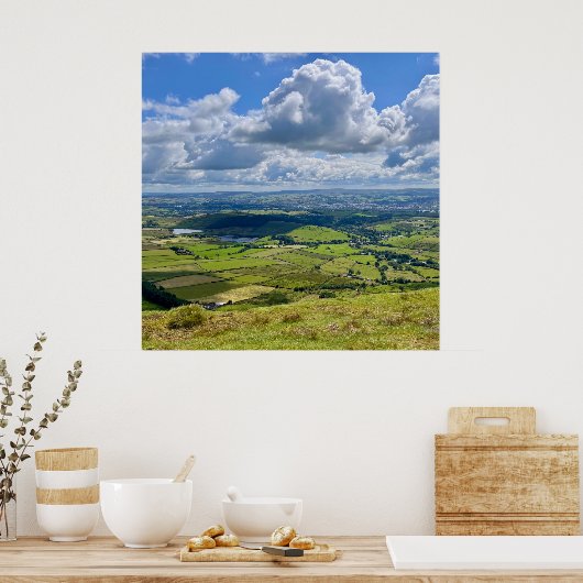 Poster Vue paisible depuis Pendle Hill... (Cuisine)