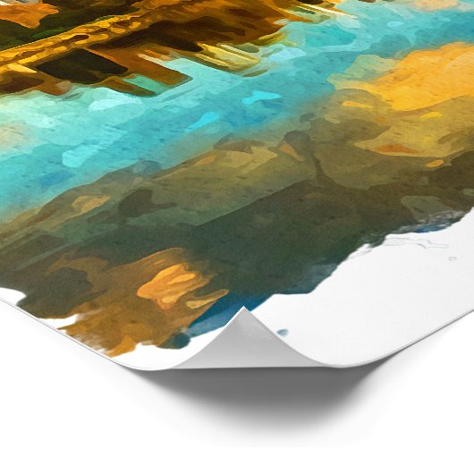 Poster Vue panoramique colorée Vancouver Canada (Coin)