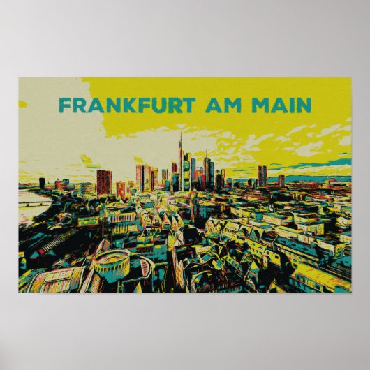 Poster Vue panoramique de Francfort (Devant)