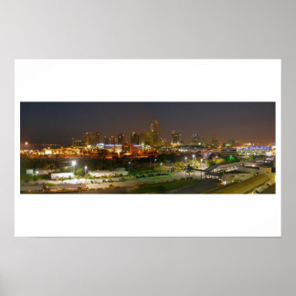 Poster Vue panoramique de la nuit à Miami