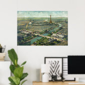 Poster Vue panoramique de l'exposition universelle 1900 (Bureau à domicile)
