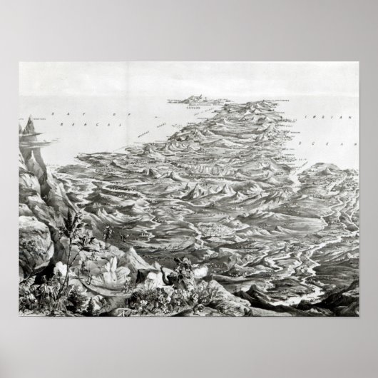 Poster Vue panoramique de l'Inde (Devant)