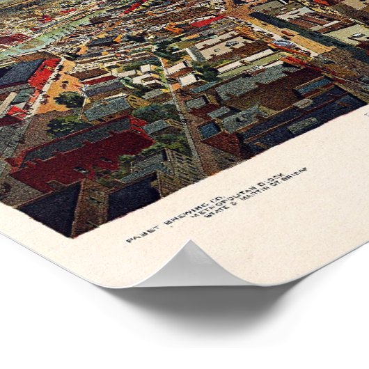 Poster Vue panoramique de Milwaukee Wisconsin en 1898 (Coin)