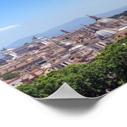 Poster Vue panoramique de Rome depuis le Castel Sant'Ange (Coin)