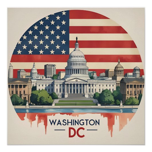 Poster Vue panoramique de Washington DC (Devant)