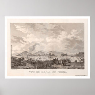 Poster Vue panoramique du Macao, Chine - 1797