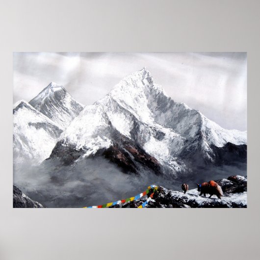 Poster Vue Panoramique Sur Everest Mountain (Devant)