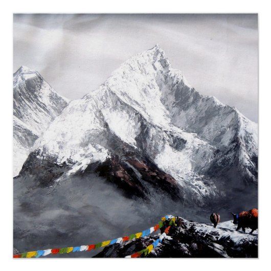Poster Vue Panoramique Sur Everest Mountain (Devant)