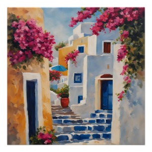 Poster Vue panoramique sur Oia