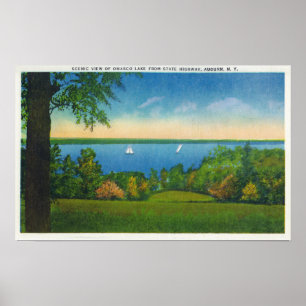 Poster Vue pittoresque de Hwy d'état de lac Owasco
