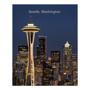 Poster Vue pittoresque de Seattle, Washington