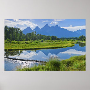 Poster Vue pittoresque des montagnes