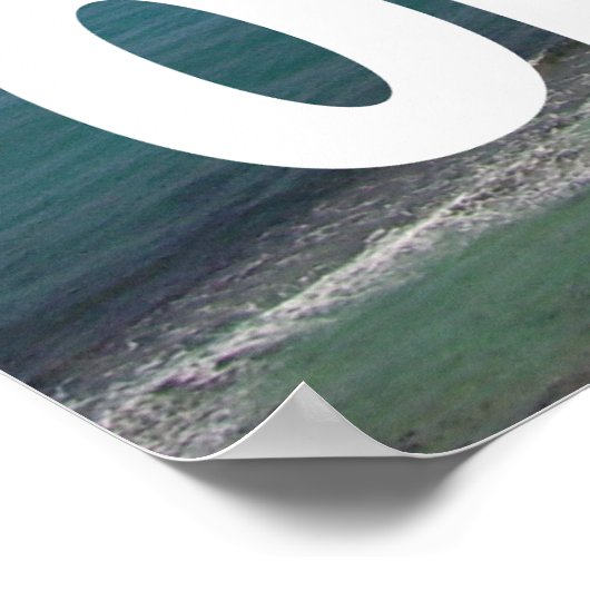 Poster Vue Pittoresque d'Okinawa et Hibiscus (Coin)