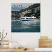 Poster Vue pittoresque du bateau à passagers à Capri Ital (Cuisine)