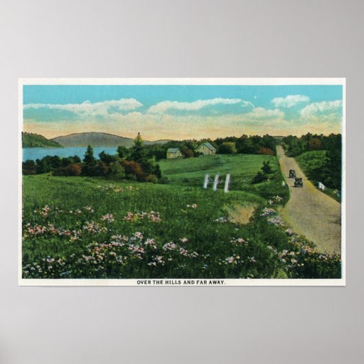 Poster Vue pittoresque sur la campagne, sur les collines (Devant)