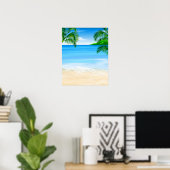 Poster Vue plage (Bureau à domicile)