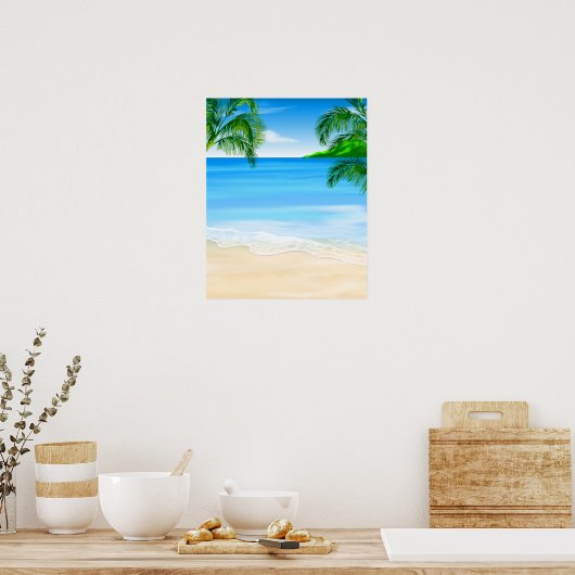 Poster Vue plage (Cuisine)