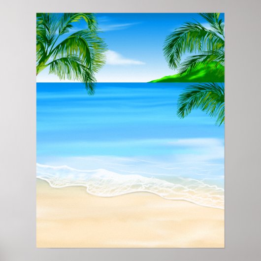 Poster Vue plage (Devant)