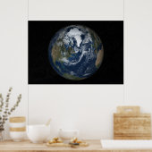 Poster Vue polaire nord terrestre 78x52 (60x40) (Cuisine)
