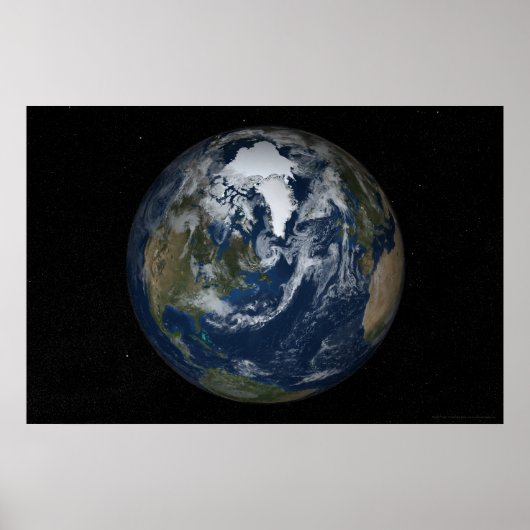 Poster Vue polaire nord terrestre 78x52 (60x40) (Devant)