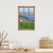 Poster Vue pré Alpes à partir d'une fenêtre (Cuisine)