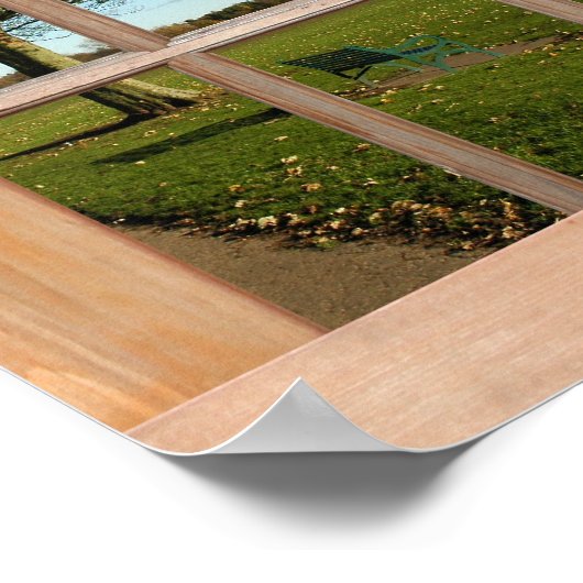 Poster Vue quatre saisons à partir d'une fenêtre (Coin)