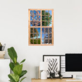Poster Vue quatre saisons à partir d'une fenêtre (Bureau à domicile)