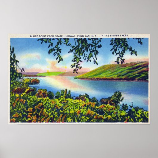 Poster Vue routière d'état de Bluff Point (Devant)