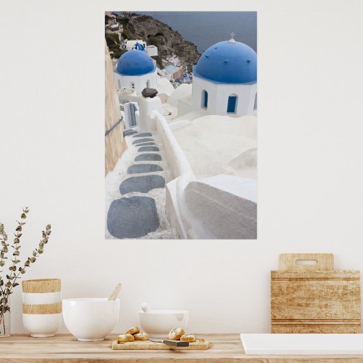 Poster Vue Santorin (Cuisine)