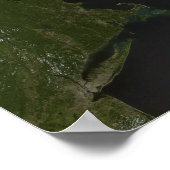 Poster Vue satellite de la Nouvelle-Angleterre (Coin)