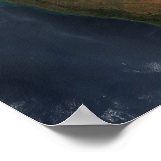 Poster Vue satellite de l'Inde centrale (Coin)