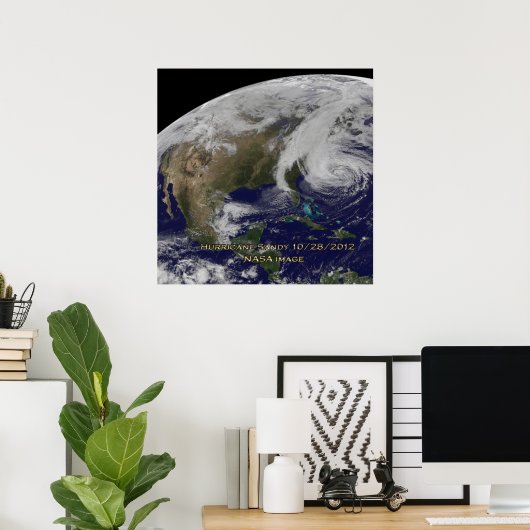 Poster Vue satellite de l'ouragan Sandy (Bureau à domicile)