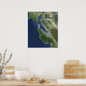 Poster Vue satellite de San Francisco, Californie (Cuisine)