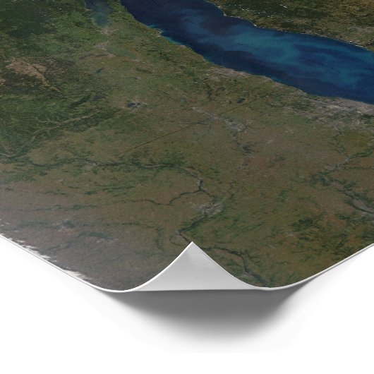 Poster Vue satellite des Grands Lacs (Coin)