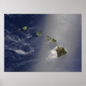Poster Vue satellite des îles Hawaii (Devant)