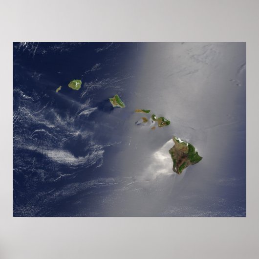 Poster Vue satellite des îles Hawaii (Devant)